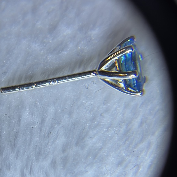 🩵 NEW Natural Swiss Blue Topaz S925 Sterling Silver Stud Earrings - Picture 3 of 3